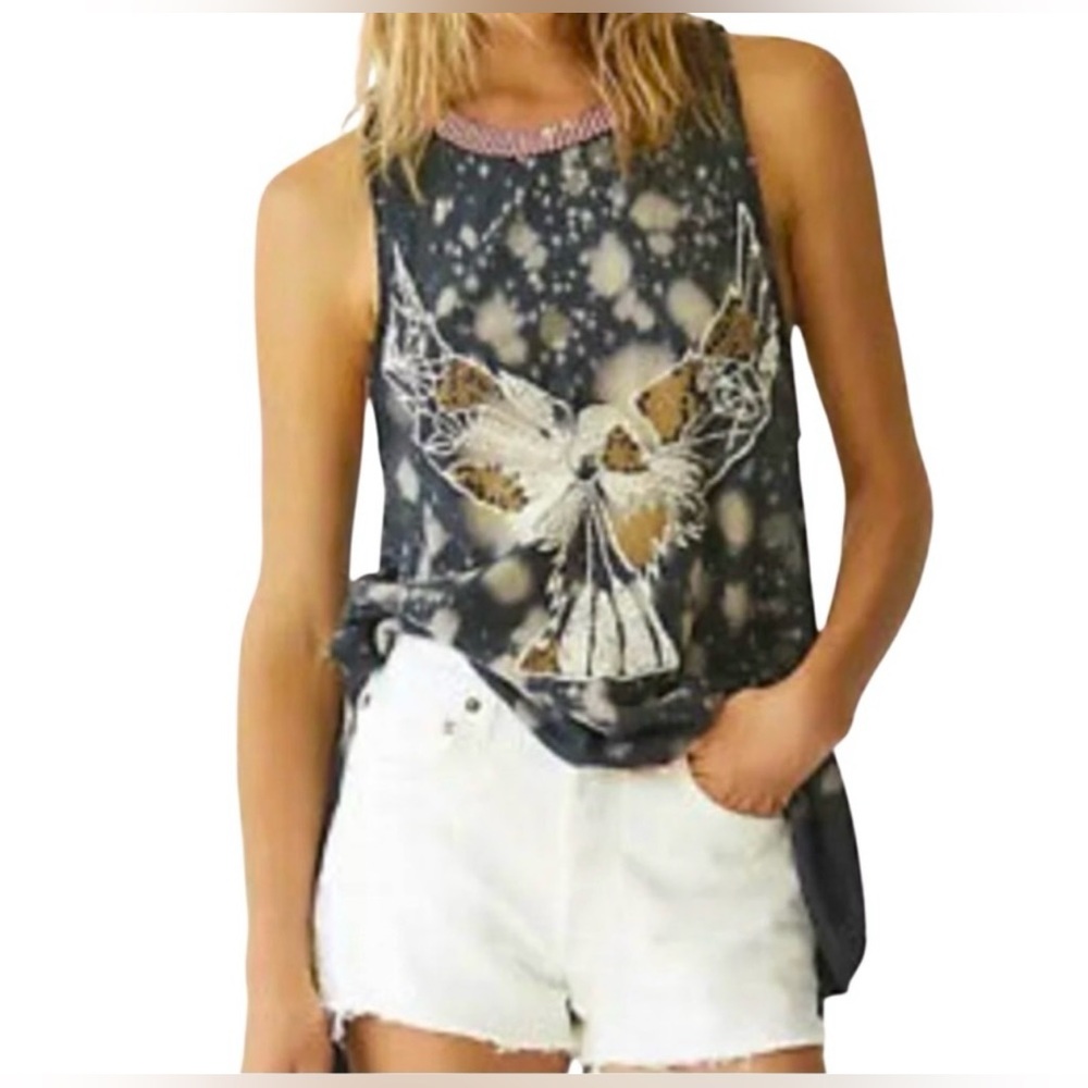 WE THE FREE Free People Studded Bleached Tank Top